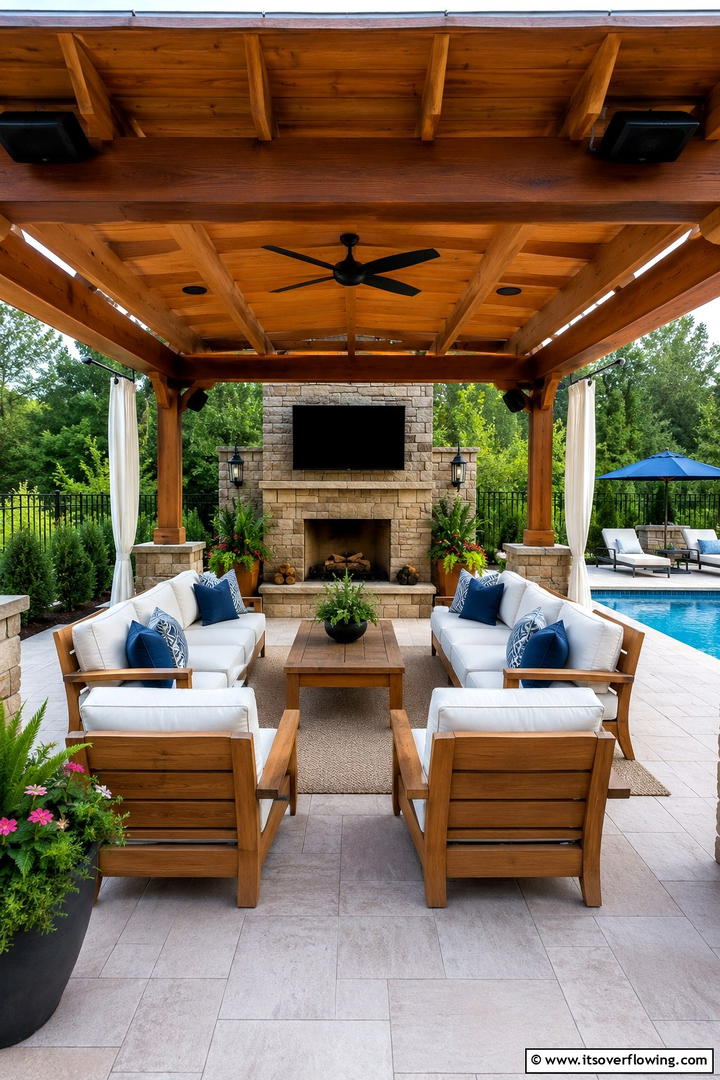 Robust Anti Theft Security - 30 Outdoor TV Ideas for Entertainment Under the Sky