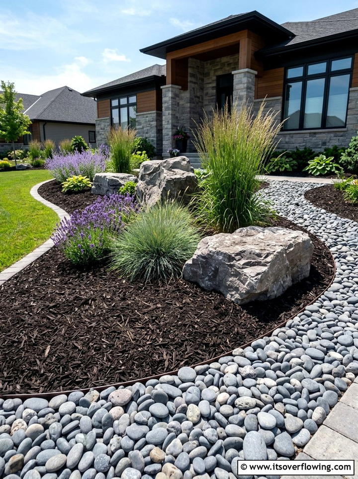 Rock And Mulch - 25 backyard ideas with mulch beds