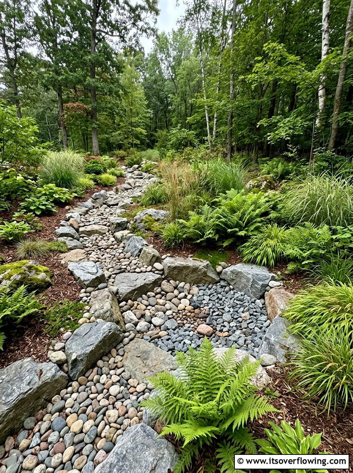 Rock Drainage Pit - 25 recycled garden ideas with pebbles