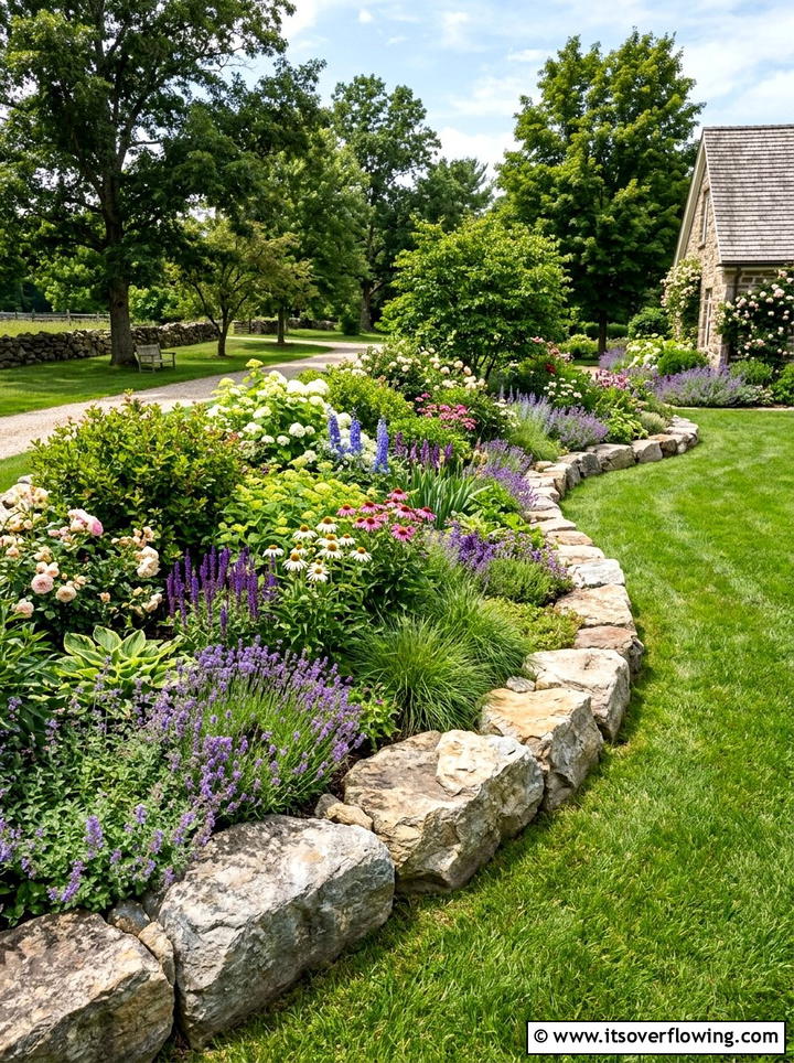 Rock Edging For Flower Beds - 25 cheap garden ideas for backyard
