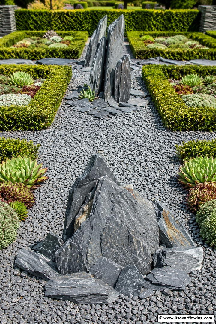 Rock Garden Accents - 30 Parterre Garden Ideas for Elegant Outdoor Spaces