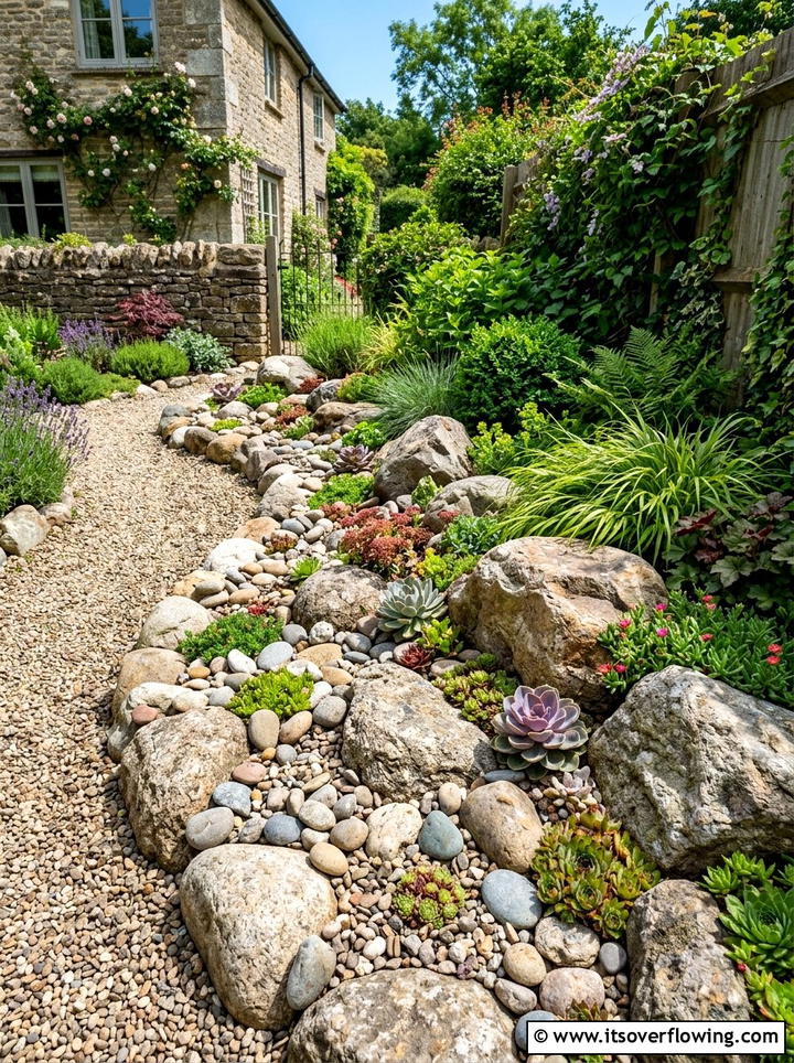 Rock Garden Border - 25 garden decor ideas for side yards