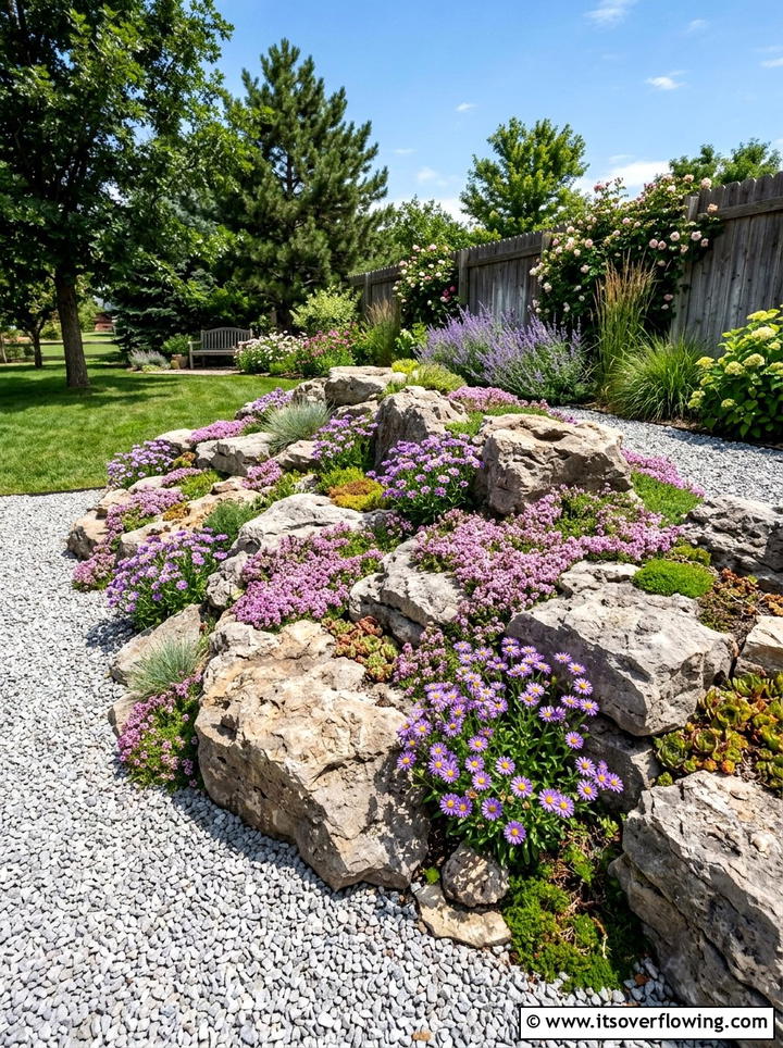 Rock Garden With Native Blooms - 25 garden ideas with wildflowers