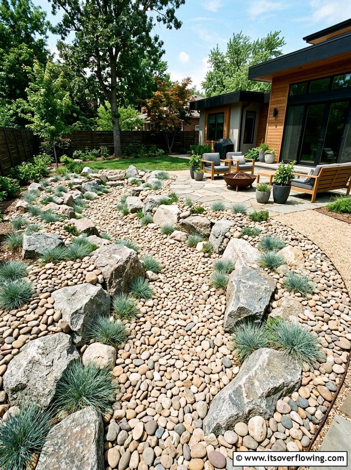 Rock Rain Garden - 25 backyard ideas with rain garden
