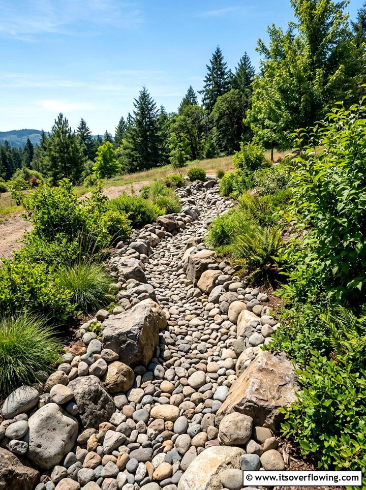 Rock Swale Drainage - 25 creative garden ideas with rain gardens