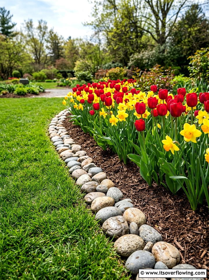 Rock border for flower beds - 25 garden ideas with rocks