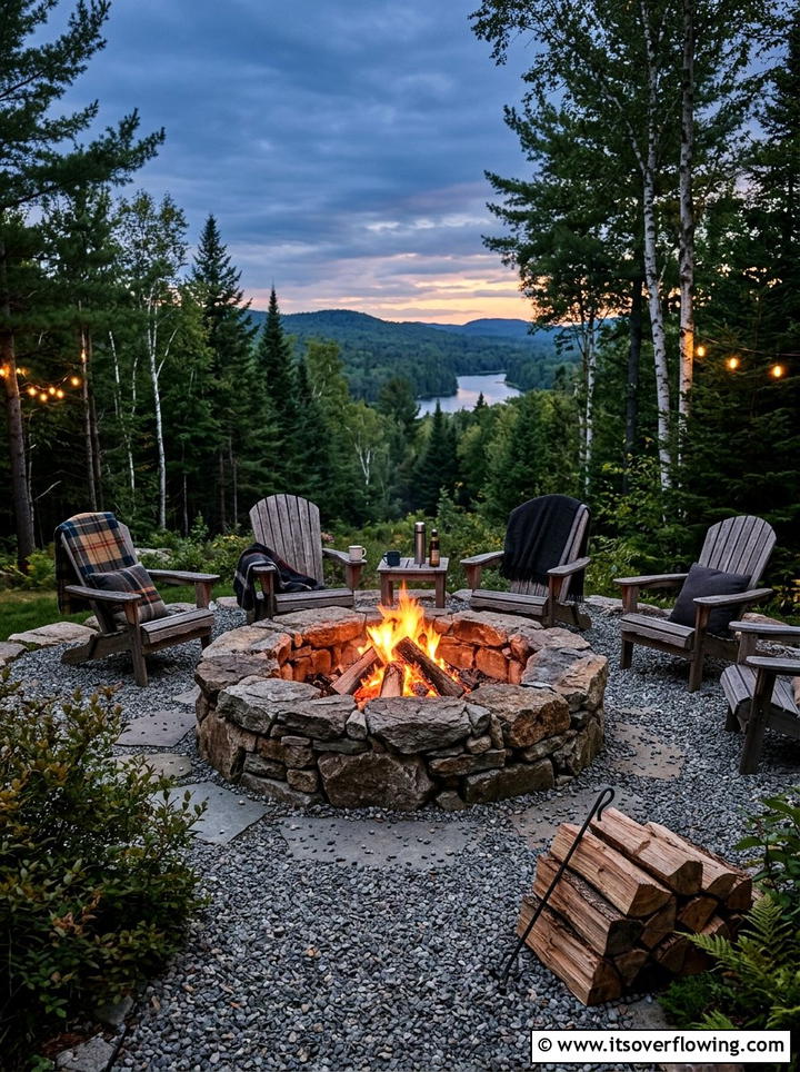 Rock fire pit - 25 upcycled garden ideas with stones