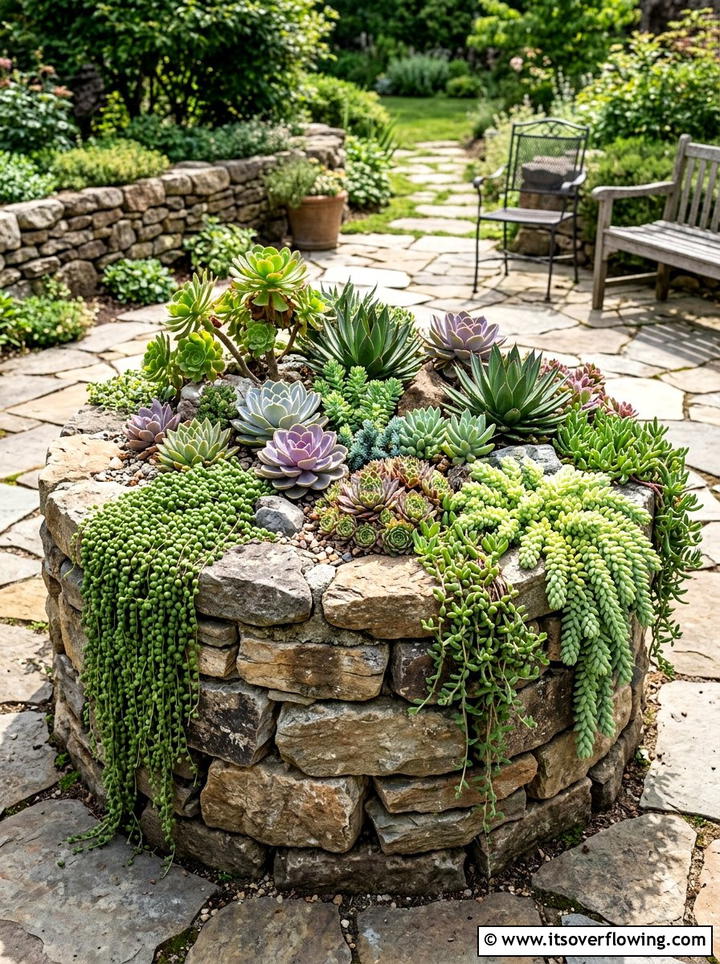 Rock garden planter - 25 backyard ideas with rocks