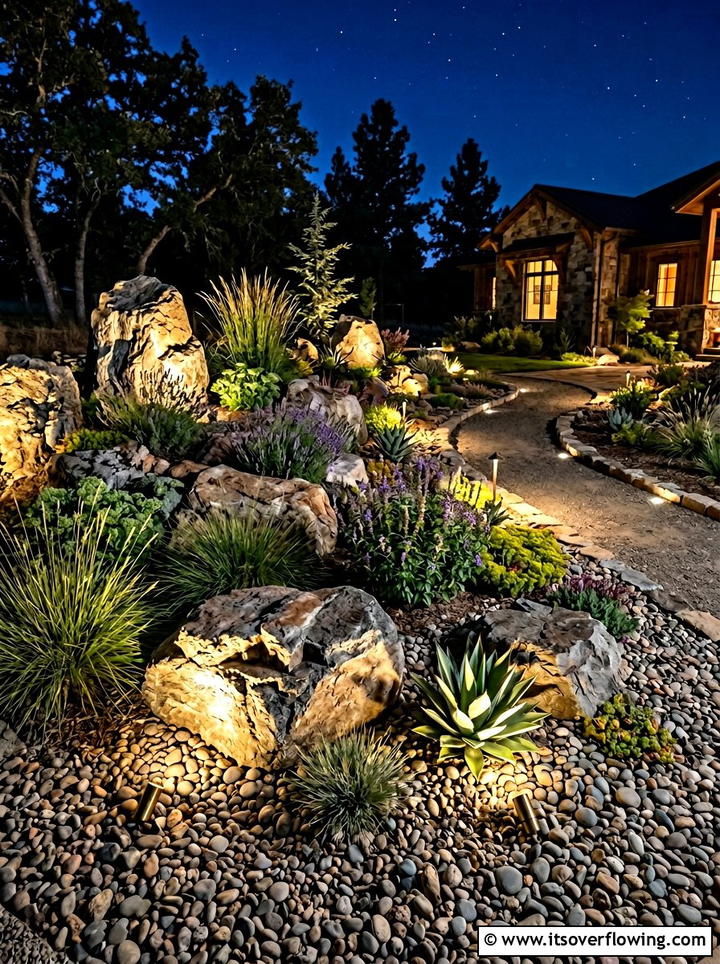 Rock garden with lighting - 25 garden design ideas with rock gardens