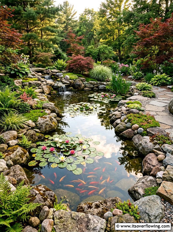 Rock garden with pond - 25 garden design ideas with rock gardens