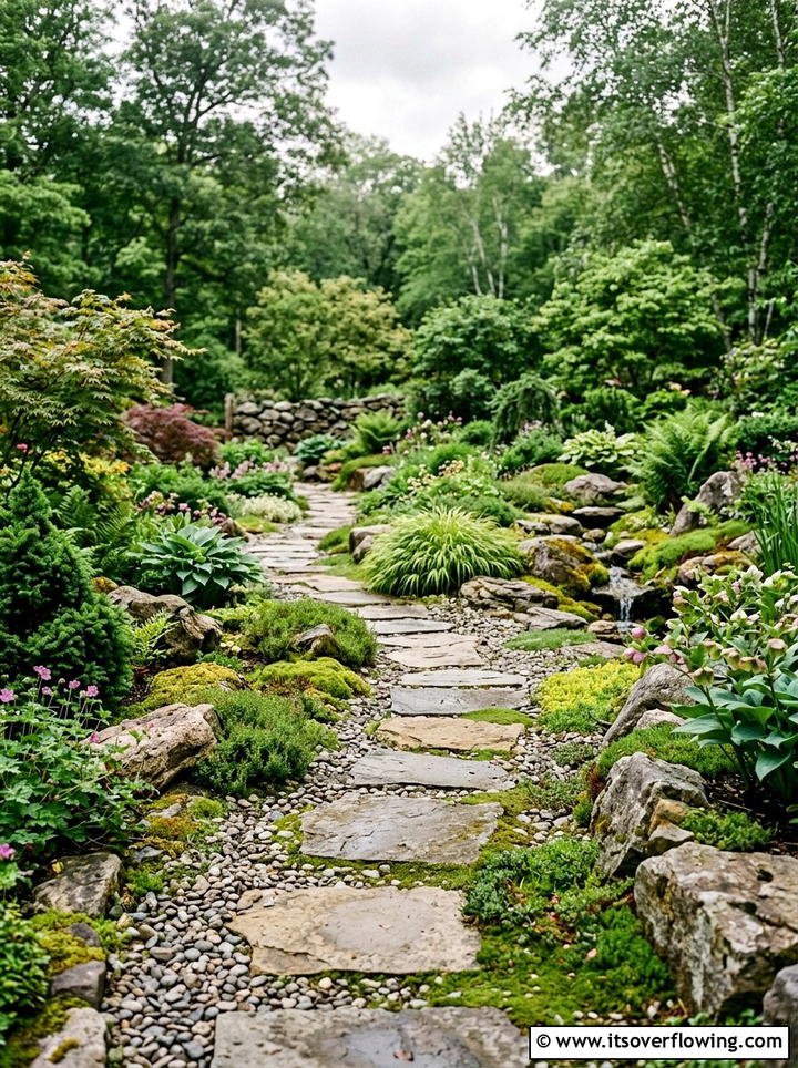 Rock garden with stone path - 25 garden design ideas with rock gardens