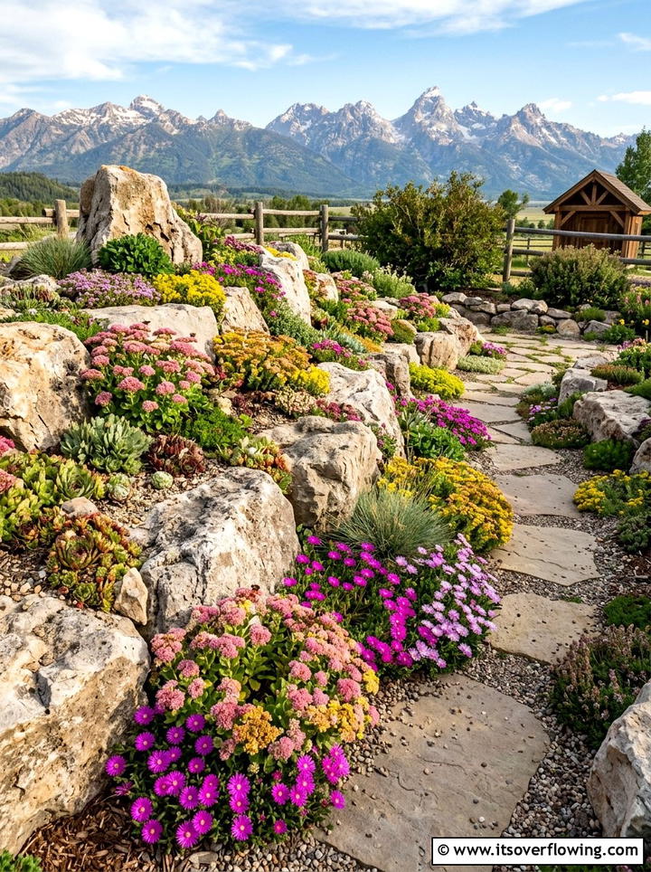 Rock garden with succulents - 25 creative garden ideas with pollinator beds
