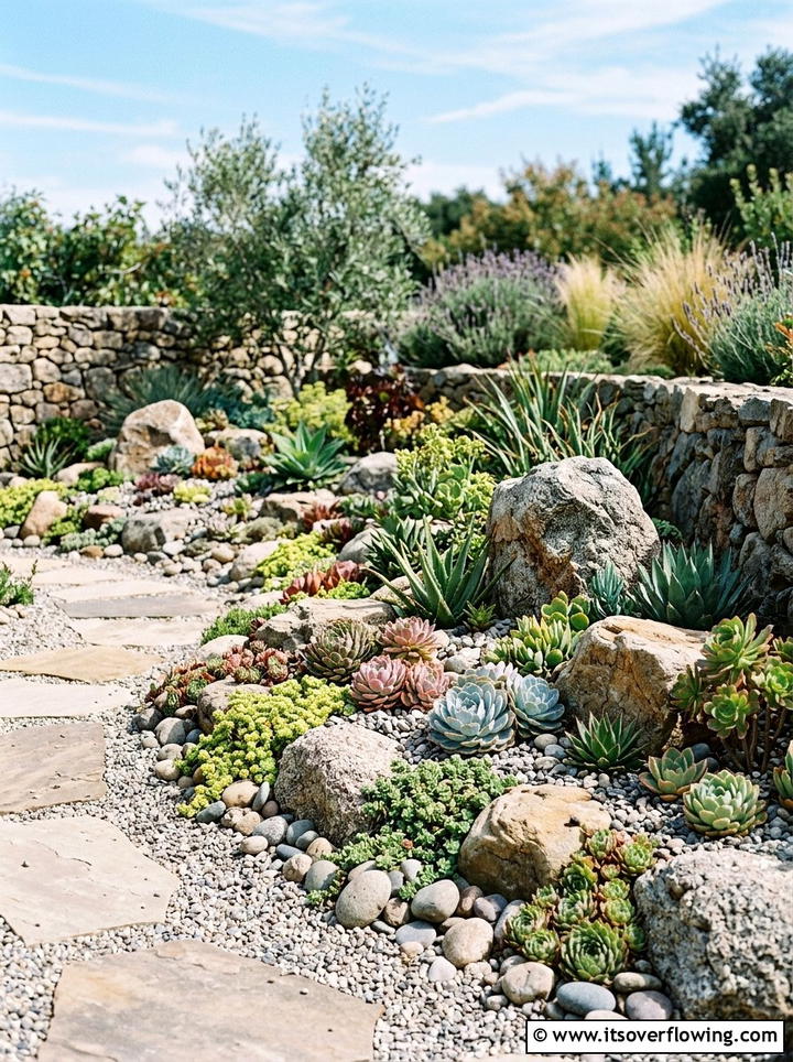 Rock garden with succulents - 25 small garden ideas with succulents