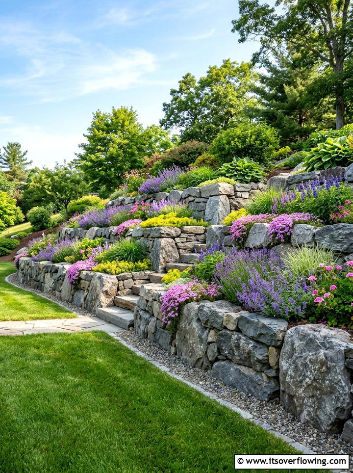 Rock retaining wall - 25 backyard ideas with rocks