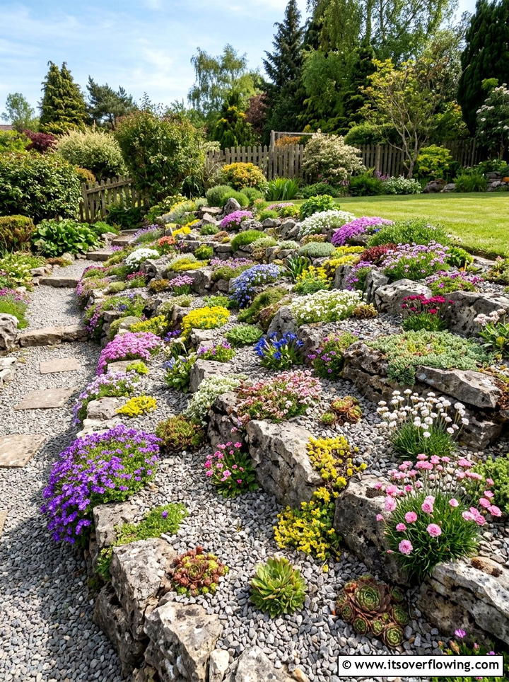 Rockery Alpine Plants - 25 small garden ideas with gravel