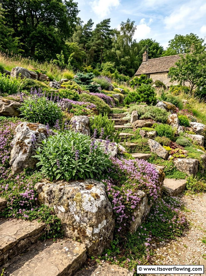 Rockery Herb Garden - 25 backyard decorating ideas with herb stations