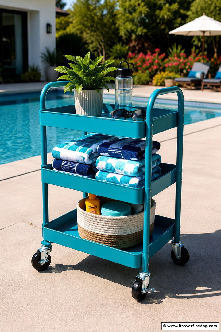 Rolling Cart Storage Solution - 30 Outdoor Toy Storage Ideas to Keep Your Yard Clutter-Free