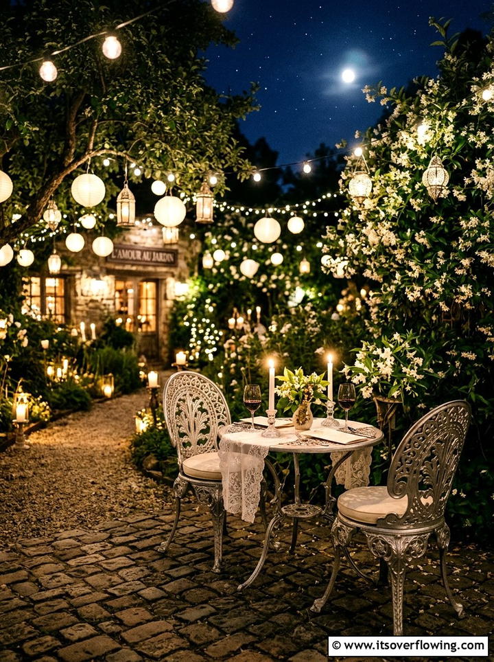 Romantic Bistro Set - 25 garden decor ideas with bistro sets