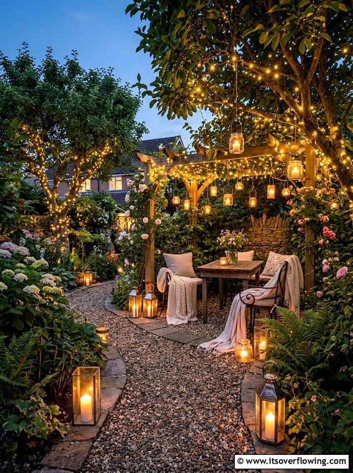 Romantic Evening Garden - 25 backyard ideas for rental homes