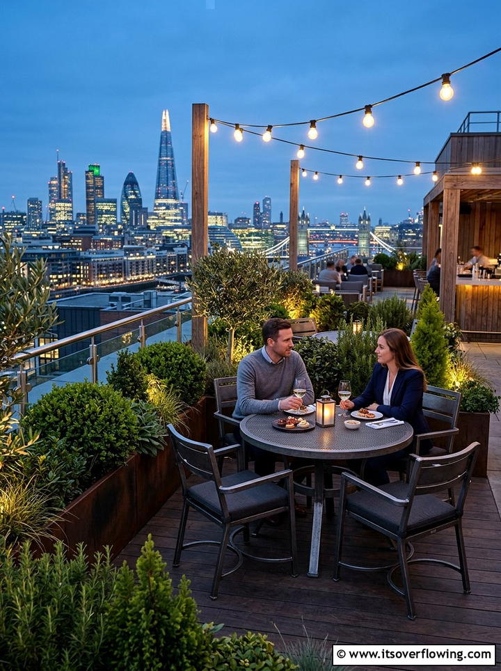 Rooftop Bistro Set - 25 garden decor ideas with bistro sets