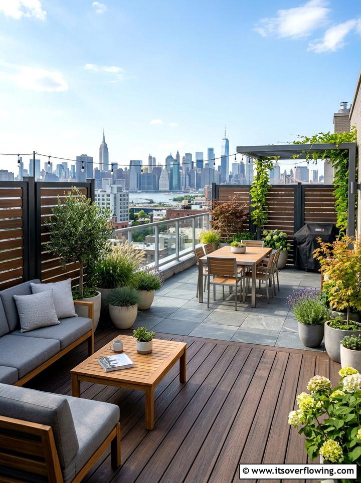 Rooftop Deck And Urban Patio - 25 garden design ideas with deck and patio