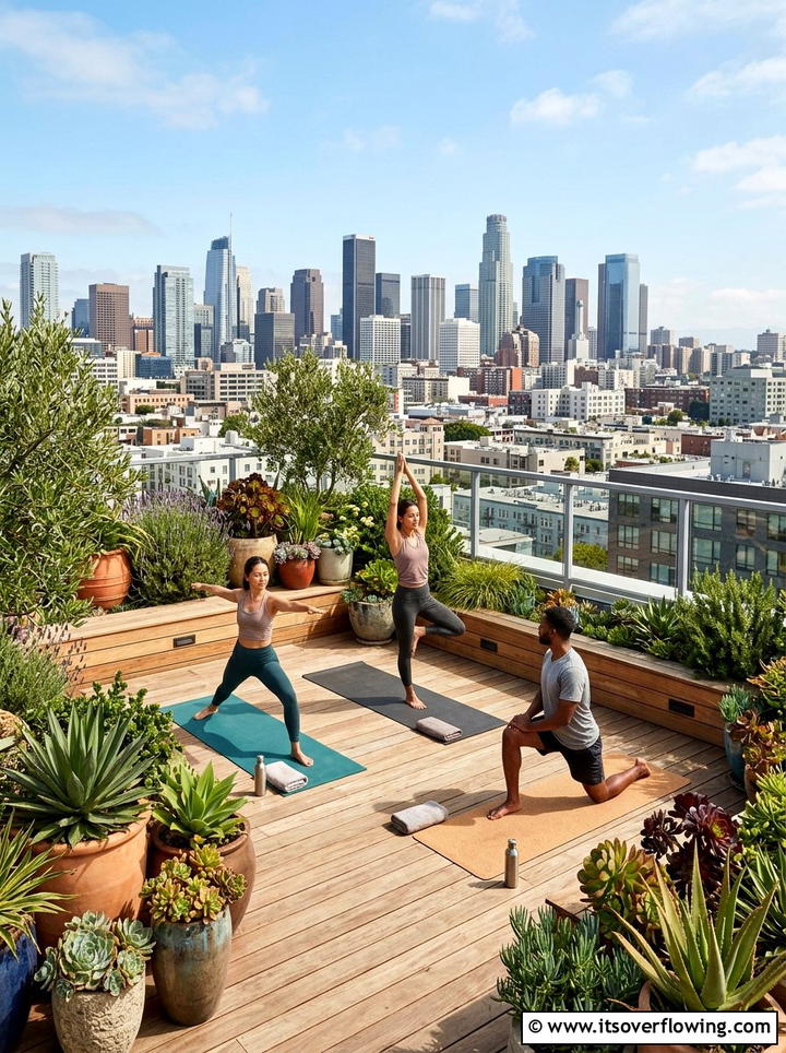 Rooftop Garden Yoga Deck - 25 creative garden ideas with yoga decks