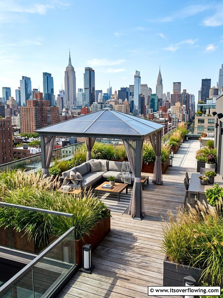 Rooftop Gazebo - 25 garden ideas with gazebo