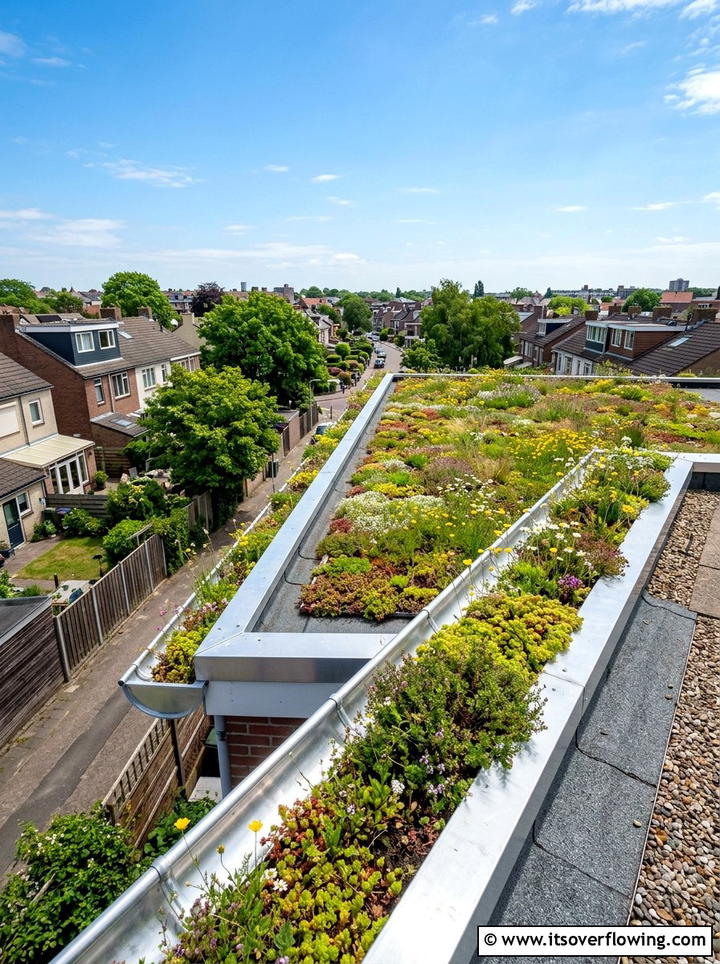Rooftop Gutter Garden - 25 upcycled garden ideas with rain gutters