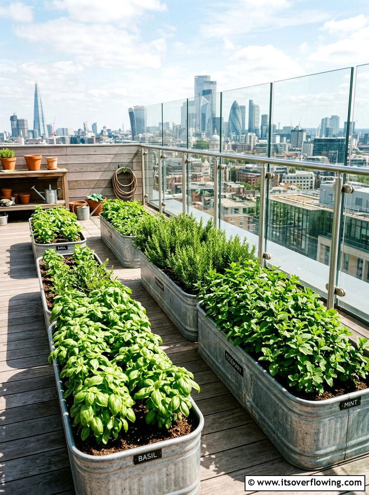 Rooftop Herb Setup - 25 small garden ideas for urban homes