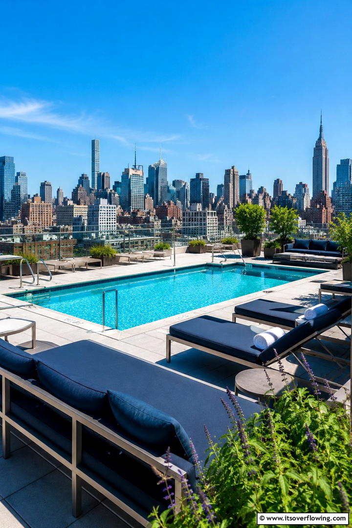 Rooftop Pool and Urban Oasis - 30 Pool Landscaping Ideas to Create a Resort-Style Backyard