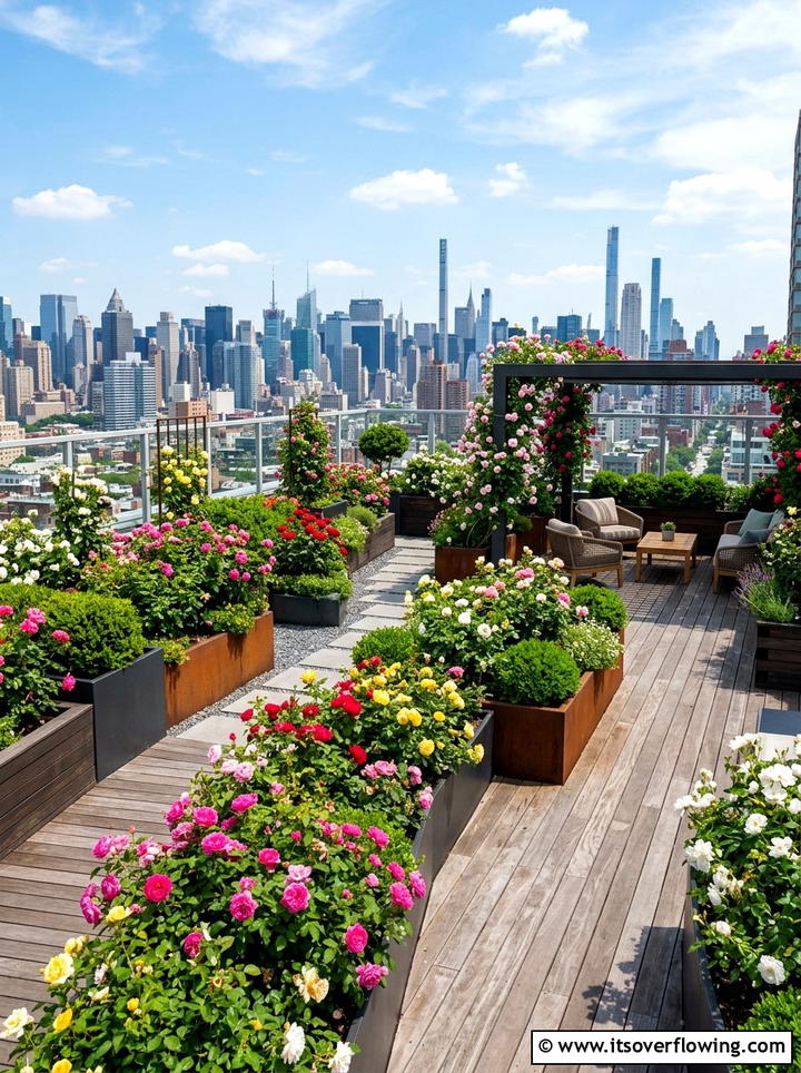 Rooftop Rose Garden - 25 garden ideas with roses