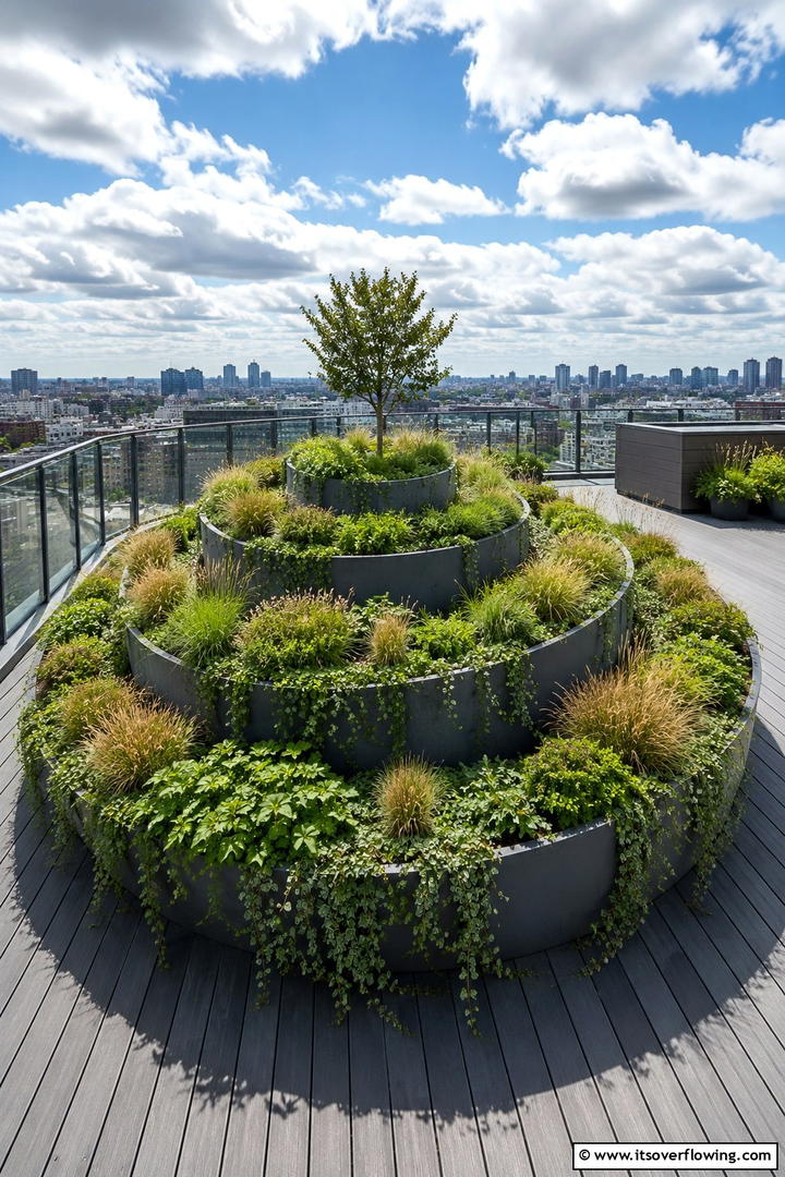 Rooftop Spiral Garden - 30 Spiral Garden Design Ideas for Unique Outdoor Layouts