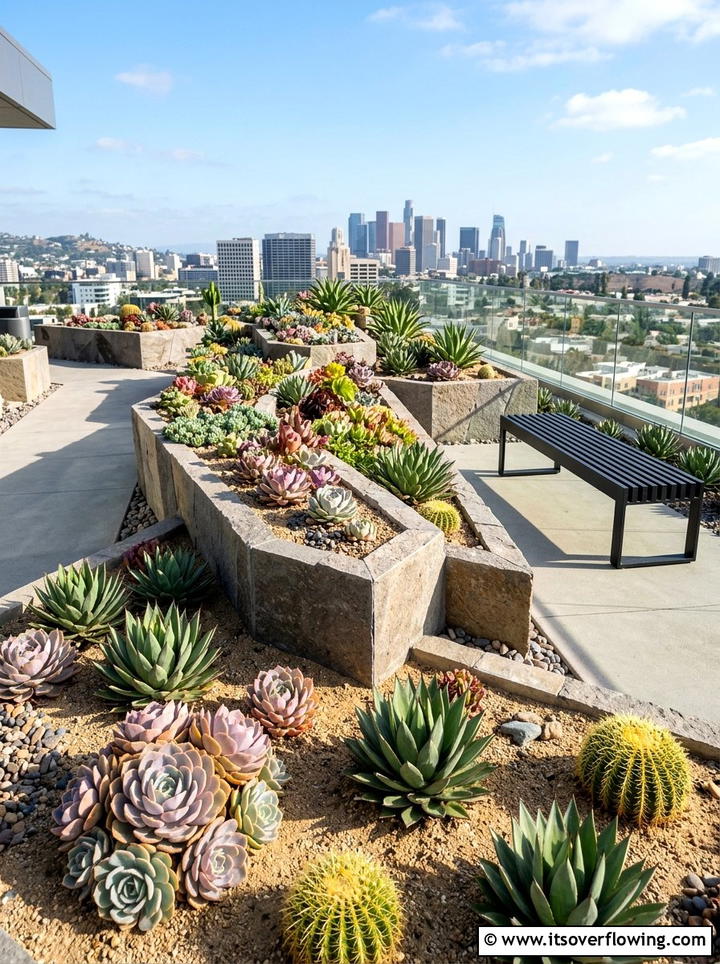 Rooftop Succulent Garden - 25 creative garden ideas for rooftops