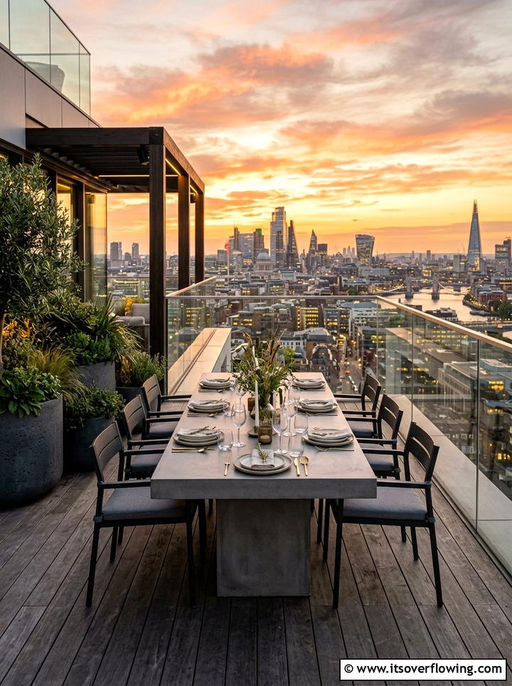 Rooftop Terrace Dining Table - 25 backyard ideas with dining area