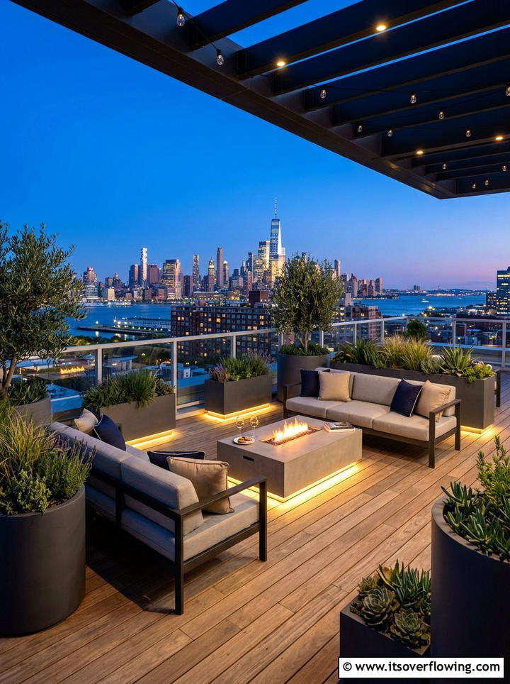 Rooftop Terrace Lounge - 25 garden design ideas with seating zones