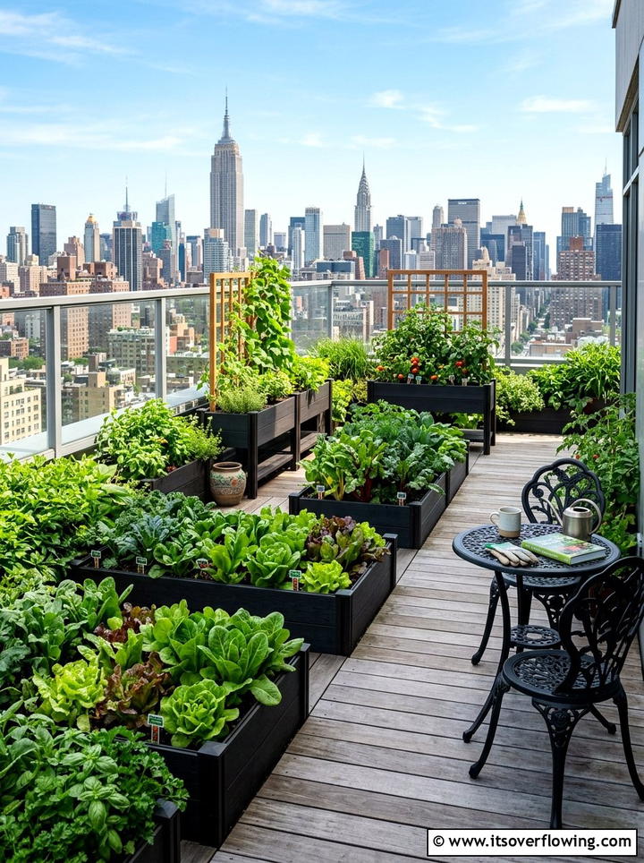 Rooftop Vegetable Garden - 25 creative garden ideas with salad gardens
