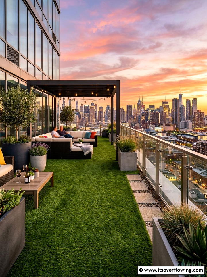 Rooftop artificial turf - 25 backyard ideas with artificial turf