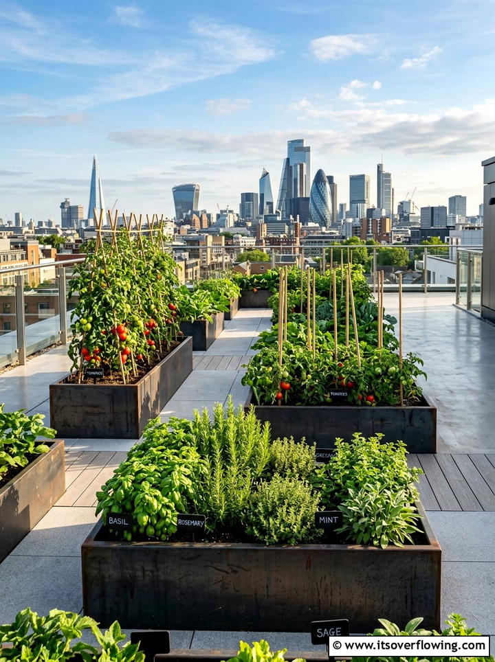 Rooftop garden with vegetables - 25 garden design ideas with edible plants