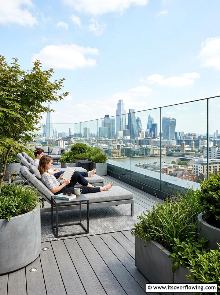 Rooftop reading terrace - 25 creative garden ideas with outdoor reading spaces