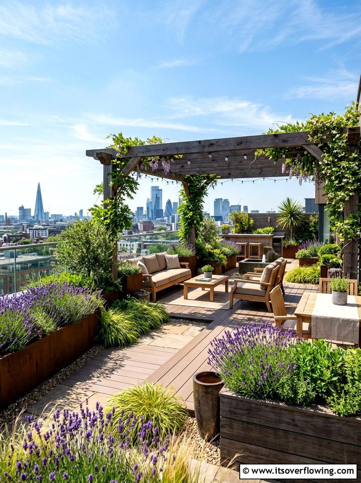 Rooftop terrace garden - 25 small garden ideas for full sun