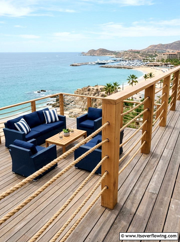 Rope Deck Railing - 25 garden ideas with rope projects