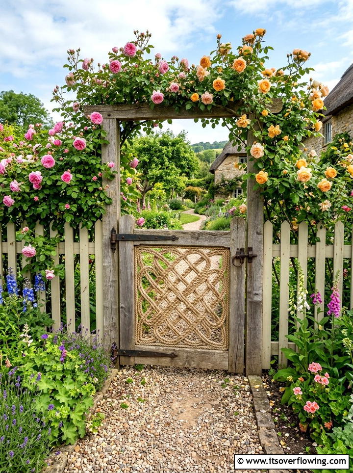 Rope Garden Gate - 25 garden ideas with rope projects