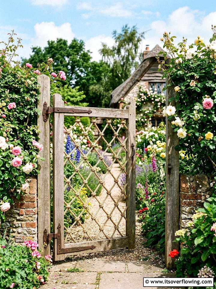 Rope Garden Gate - 25 upcycled garden ideas with rope