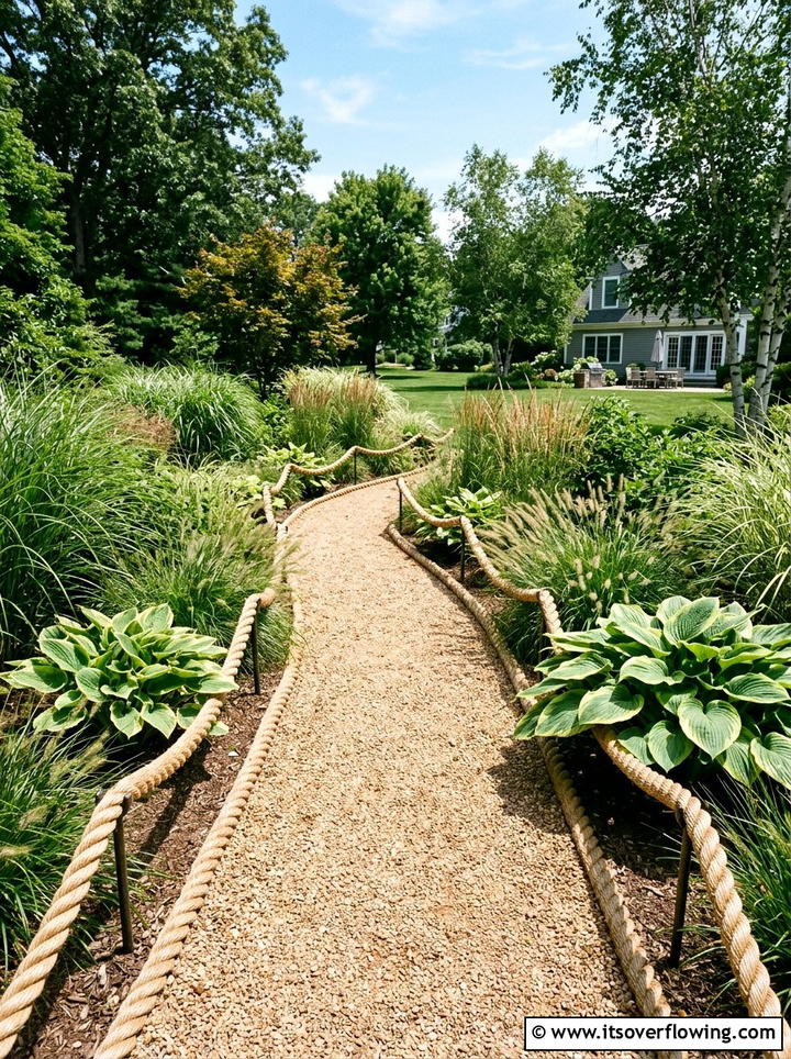 Rope Garden Path - 25 garden ideas with rope projects