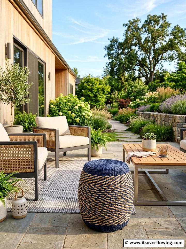 Rope Garden Stool - 25 upcycled garden ideas with rope