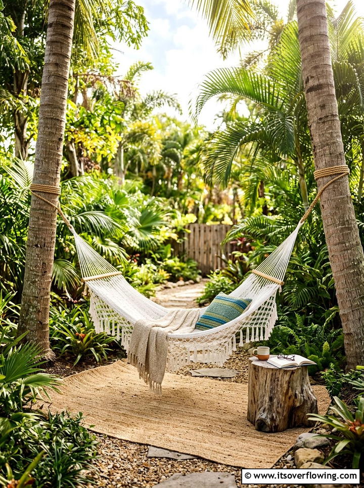 Rope Hammock Area - 25 garden ideas with rope projects