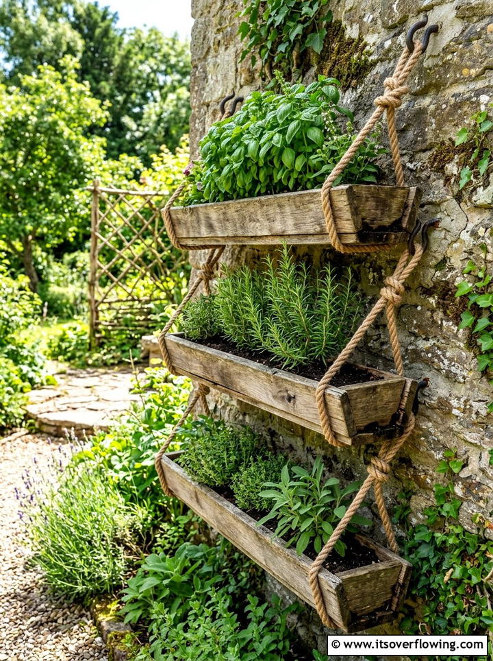 Rope Herb Garden - 25 garden ideas with rope projects