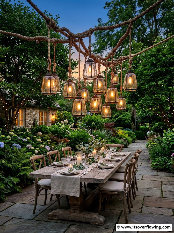 Rope Outdoor Lighting - 25 garden ideas with rope projects