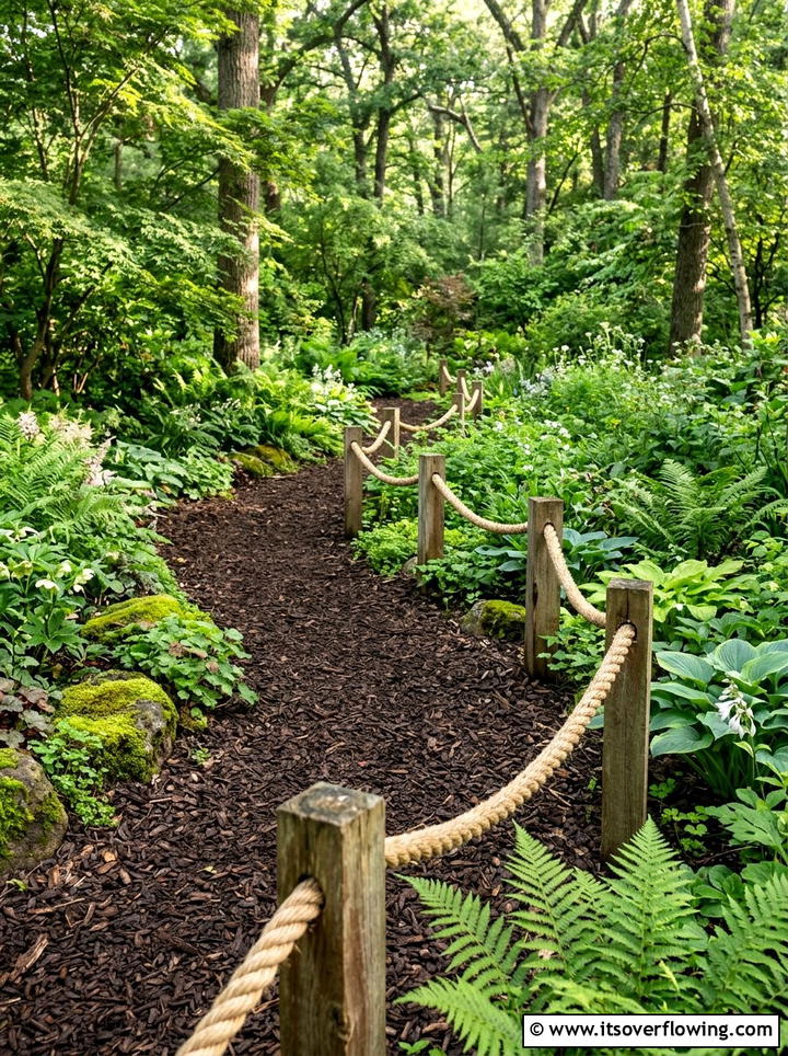 Rope Path Edging - 25 upcycled garden ideas with rope