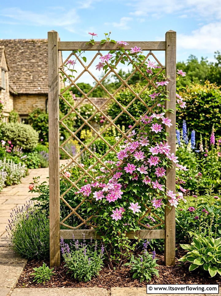 Rope Plant Trellis - 25 garden ideas with rope projects